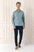 Slim Fit Düğmeli Yaka %100 Pamuk Klasik Yeşil Gömlek Gk 723