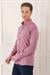 Slim Fit Düğmeli Yaka %100 Pamuk Klasik Bordo Gömlek Gk 723