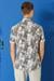 Slim Fit Düğmeli Yaka Batik Desenli Kısa Kol Pamuk Gri Gömlek G 1502