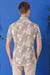 Slim Fit Düğmeli Yaka Batik Desenli Kısa Kol Pamuk Bej Gömlek G 1502
