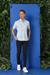 Slim Fit Düğmeli Yaka Desenli Kısa Kol Pamuk Mavi Gömlek G 1503