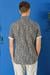 Slim Fit Düğmeli Yaka Desenli Kısa Kol Pamuk Füme Gömlek G 1499