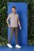 Slim Fit Düğmeli Yaka Desenli Kısa Kol Pamuk Gri Gömlek G 1504