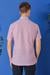 Slim Fit Düğmeli Yaka Desenli Kısa Kol Pamuk Eflatun Gömlek G 1504