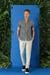 Slim Fit Düğmeli Yaka Desenli Kısa Kol Pamuk Füme Gömlek G 1499