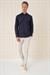 Slim Fit Düğmeli Yaka Dokulu %100 Pamuk Klasik Lacivert Gömlek Gk 726