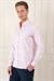 Slim Fit Düğmeli Yaka Dokulu %100 Pamuk Klasik Pudra Gömlek Gk 724