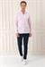 Slim Fit Düğmeli Yaka Dokulu %100 Pamuk Klasik Pudra Gömlek Gk 724
