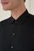 Slim Fit Düğmeli Yaka Esnek Klasik Siyah Gömlek  Gk 746