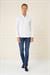 Slim Fit Düğmeli Yaka Esnek Pamuk Klasik Beyaz Gömlek Gk 727