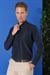 Slim Fit Düğmeli Yaka Pamuklu Klasik Lacivert Gömlek Gk 715