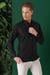 Slim Fit Düğmeli Yaka Pamuklu Klasik Siyah Gömlek Gk 715