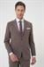 Slim Fit Esnek Çift Yırtmaç Yelekli Düz Klasik Vizon Takım Elbise  Tk 901