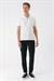 Slim Fit Fermuarlı Polo Yaka %100 Pamuk Ekru Tişört Ts 877