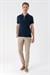 Slim Fit Fermuarlı Polo Yaka %100 Pamuk Lacivert Tişört Ts 877