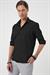 Slim Fit Gofre Kumaş Desenli Kısa Kol Siyah Gömlek  G 1592