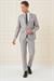 Slim Fit Jakarlı Çift Yırtmaç Klasik Gri Takım Elbise Tk 893