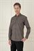 Slim Fit Kazayağı Desenli %100 Pamuk Casuel Kahve Gömlek G 1585