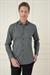 Slim Fit Kazayağı Desenli %100 Pamuk Casuel Gri Gömlek G 1585