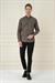 Slim Fit Kazayağı Desenli %100 Pamuk Casuel Kahve Gömlek G 1585