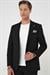 Slim Fit Kırlangıç Yaka Torba Cep Çift Yırtmaç Casual Siyah Ceket C 700