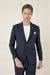 Slim Fit Mono Yaka Çift Yırtmaç Torba Cep Casual Lacivert Ceket C 697