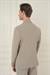 Slim Fit Mono Yaka Çift Yırtmaç Torba Cep Casual Bej Ceket C 698
