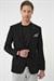 Slim Fit Mono Yaka Fleto Cepli Çift Yırtmaçlı Casual Siyah Ceket C 710