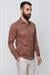 Slim Fit Pamuk Saten Klasik Açık Kahve Gömlek  Gk 604