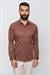 Slim Fit Pamuk Saten Klasik Açık Kahve Gömlek  Gk 604