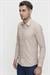 Slim Fit Pamuk Saten Klasik Bej Gömlek  Gk 624