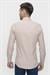Slim Fit Pamuk Saten Klasik Bej Gömlek  Gk 624
