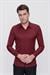 Slim Fit Pamuk Saten Klasik Bordo Gömlek  Gk 624