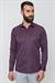 Slim Fit Pamuk Saten Klasik Mor Gömlek  Gk 604