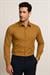 Slim Fit Pamuk Saten Klasik Taba Gömlek  Gk 624