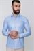 Slim Fit Pamuk Saten Uzun Kol Klasik Mavi Gömlek  Gk 157