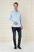 Slim Fit Pamuk Uzun Kol Klasik Mavi Gömlek  Gk 745