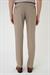 Slim Fit Pilesiz Yün Klasik Koyu Bej Kumaş Pantolon  P 1191