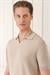 Slim Fit Polo Yaka Kısa Kol %100 Pamuk Bej Triko Tr 868
