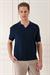Slim Fit Polo Yaka Kısa Kol %100 Pamuk Lacivert Triko Tr 868