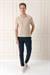 Slim Fit Polo Yaka Kısa Kol %100 Pamuk Bej Triko Tr 868