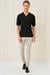 Slim Fit Polo Yaka Kısa Kol %100 Pamuk Siyah Triko Tr 868