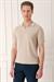 Slim Fit Polo Yaka Kısa Kol %100 Pamuk Bej Triko Tr 868