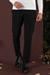 Slim Fit Yan Cepli Dokulu Esnek Casuel Siyah Pantolon P 1139