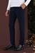 Slim Fit Yan Cepli Dokulu Esnek Casuel Lacivert Pantolon P 1139