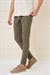 Slim Fit Yan Cepli Düz Esnek Casuel Haki Pantolon P 1144