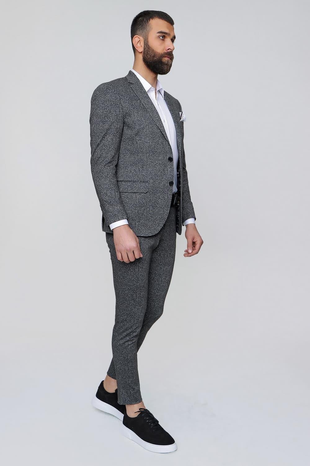 STK 013 Slim Fit Siyah Klasik Takım Elbise