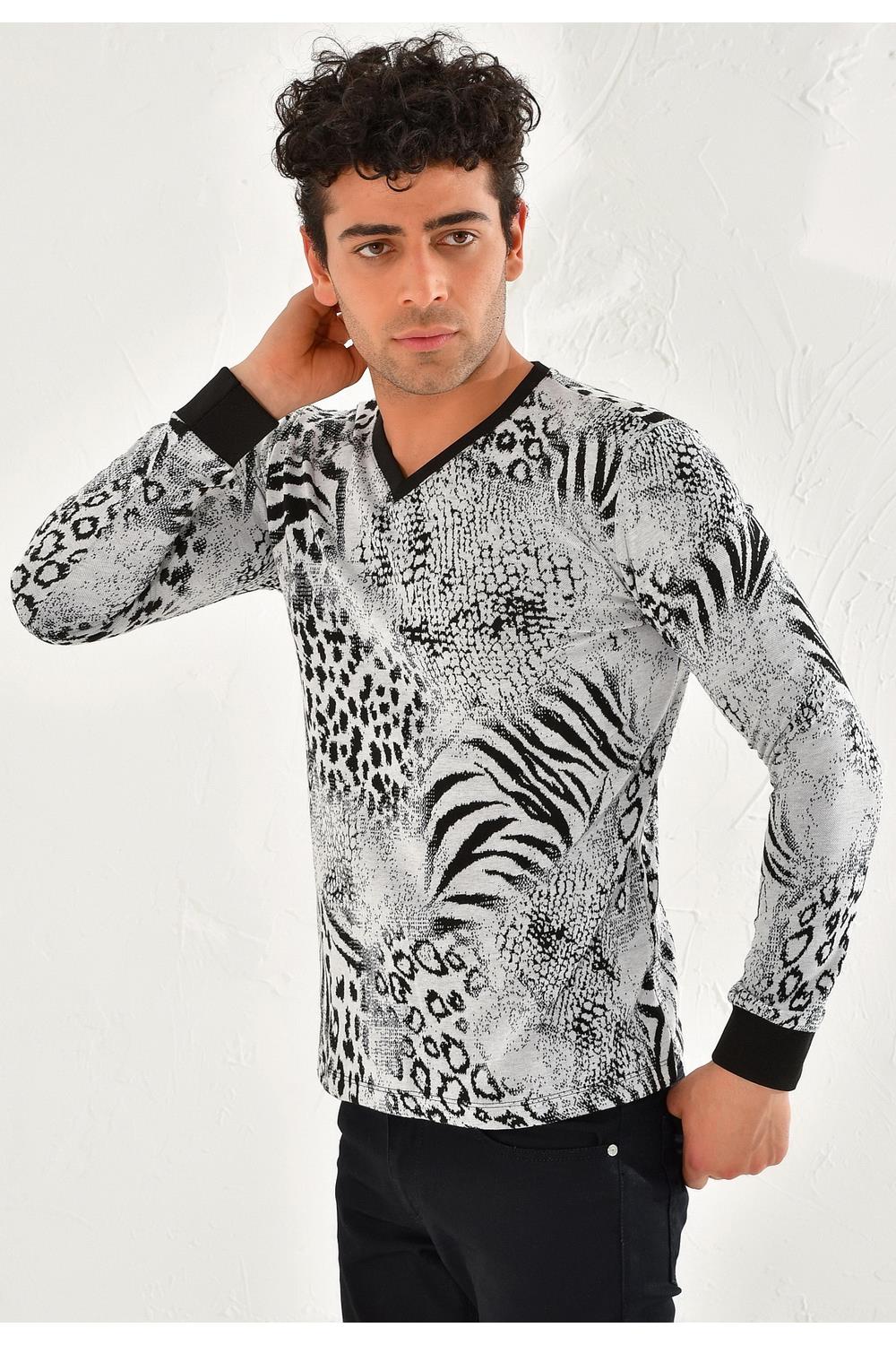 SWT 009 SWEA Slim Fit Siyah-Beyaz Spor 47 - Sweatshırt