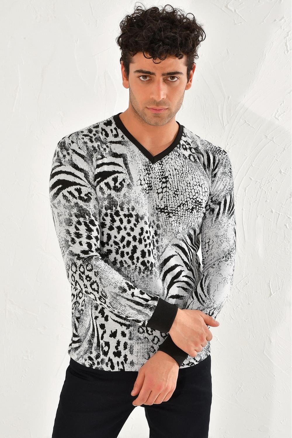 SWT 009 SWEA Slim Fit Siyah-Beyaz Spor 47 - Sweatshırt
