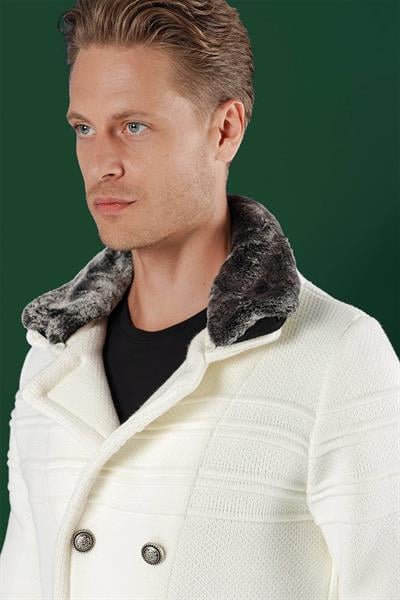 02 Slim Fit Ekru Spor Kaban